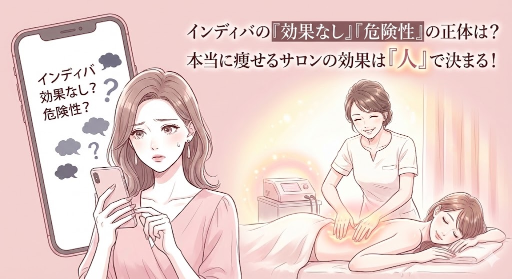 インディバの「効果なし」「危険性」の正体は？のイメージ図