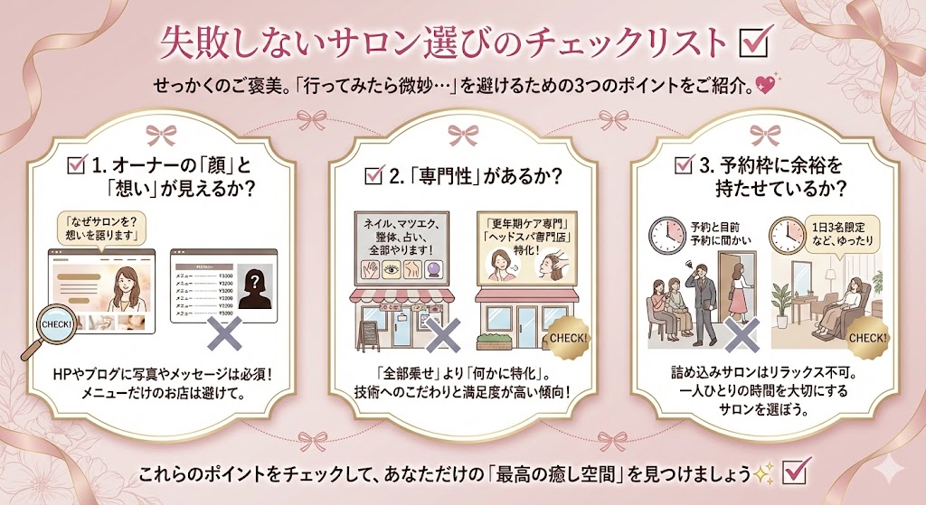 失敗しないサロン選びのチェックリスト