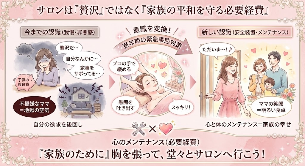 更年期のイライラから家族を守るための安全装置図解