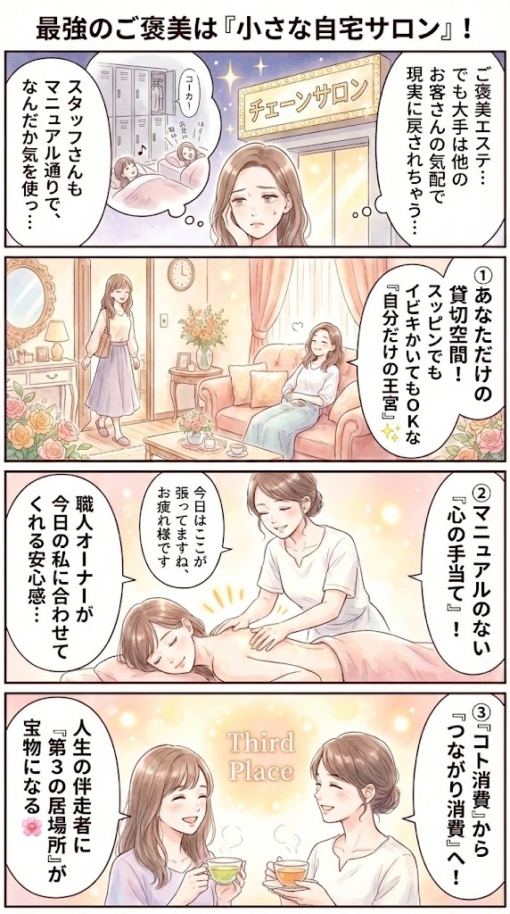 大手チェーン店ではなく「小さな自宅サロン」が最強のご褒美のオリジナルイメージ漫画
