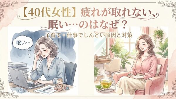 【40代女性】疲れが取れない、眠い…のはなぜ？子育て・仕事でしんどい原因と対策