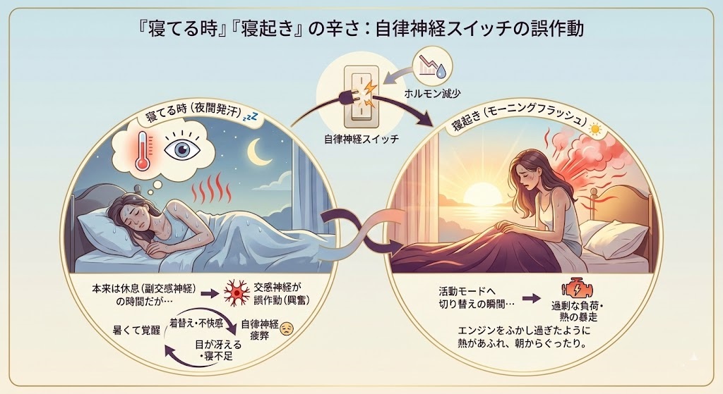 なぜ「寝てる時」「寝起き」に集中する？の図解