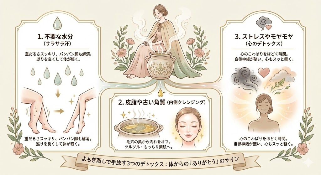 よもぎ蒸しで何が出る？壺の中に浮かぶ老廃物の正体